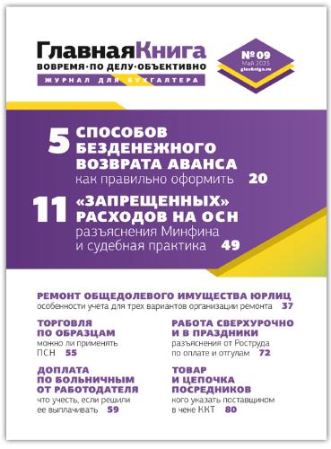 АНОНС ЖУРНАЛА "ГЛАВНАЯ КНИГА" N9 (601) АНОНС ЖУРНАЛА "ГЛАВНАЯ КНИГА" N9 (601)